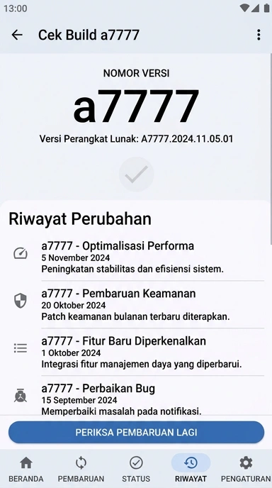 Riwayat Versi a7777 untuk Pengguna Android Indonesia