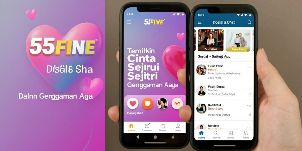 Antarmuka user-friendly 55FIVE yang memudahkan pencarian pasangan.