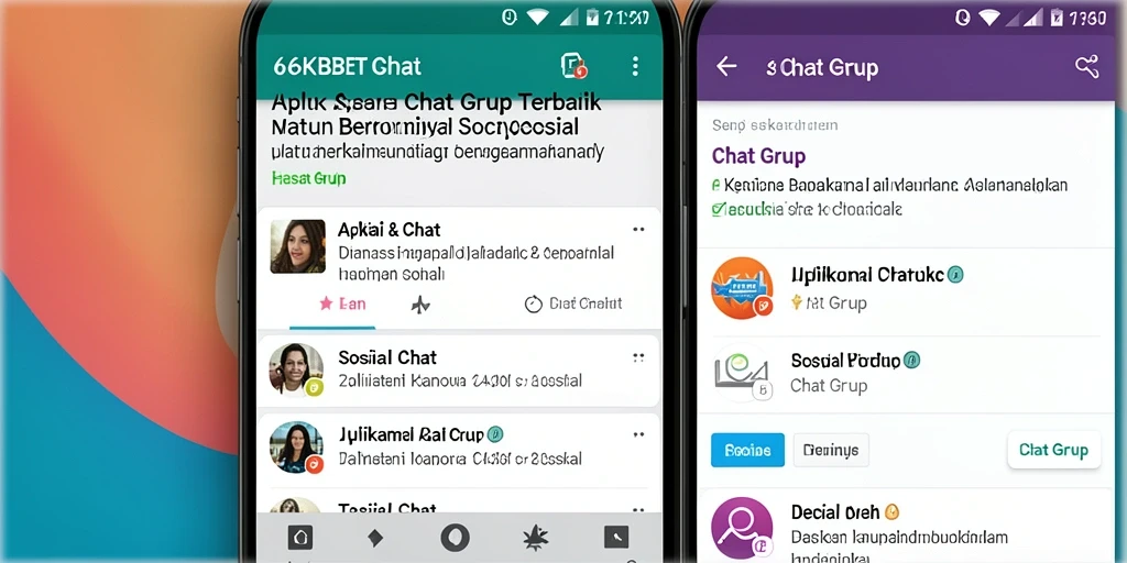 Antarmuka aplikasi 66KBET menampilkan fitur Chat Grup yang mudah digunakan.