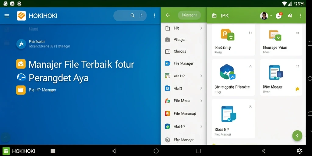 Antarmuka HOKIHOKI yang sederhana dan fungsional untuk manajer file.
