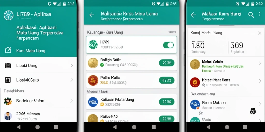 Antarmuka informatif LI789 menampilkan nilai tukar mata uang secara real-time.