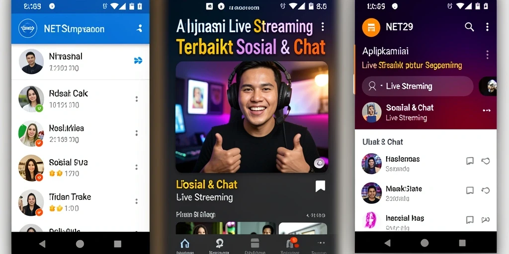 Antarmuka NET29 yang menarik saat Live Streaming.