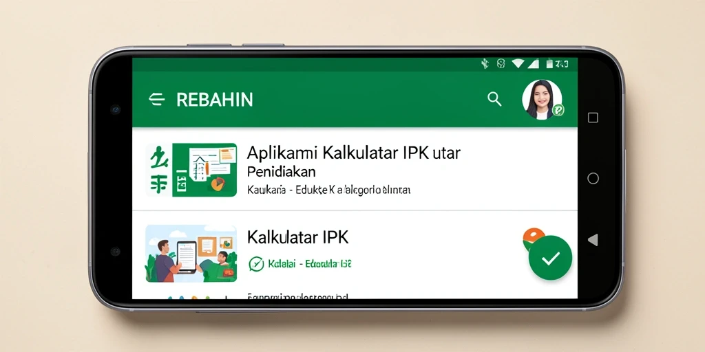 Tampilan antarmuka pengguna aplikasi Kalkulator IPK REBAHIN.