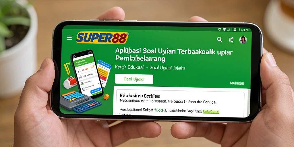 Tampilan antarmuka SUPER88 yang interaktif untuk soal ujian.