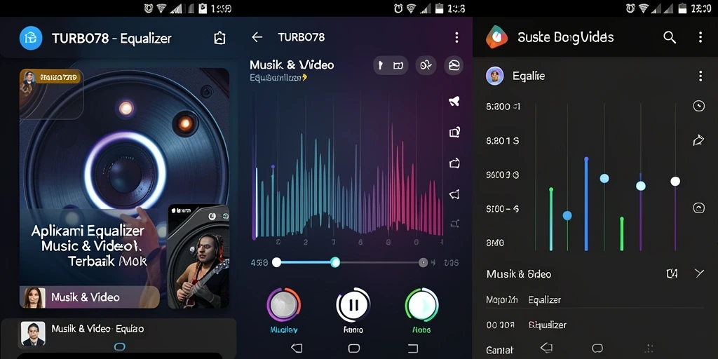 Tampilan antarmuka TURBO78 dengan fitur Equalizer yang menarik.